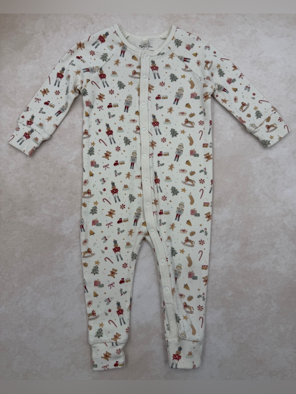 🆕 Rylee + Cru Cream Nutcracker Holiday Print One-Piece Pajamas
